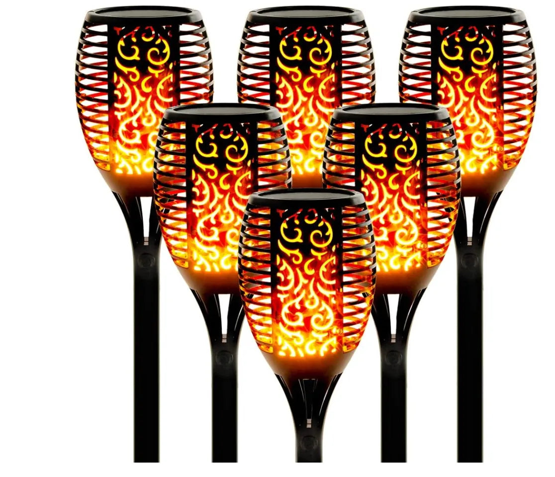 Solar Tiki Lamps with Flicker Flame