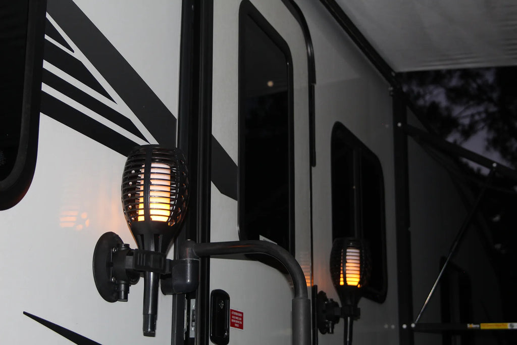 Custom Solar Tiki Lamps with Flicker Flame