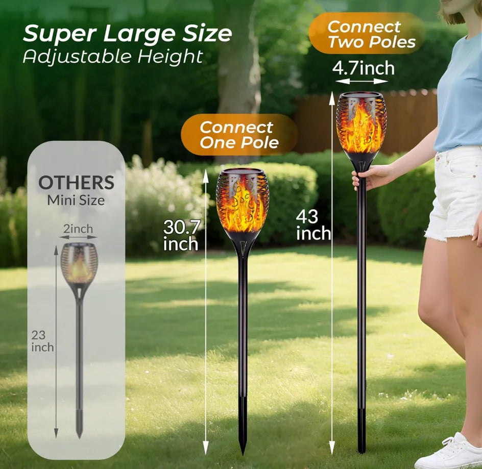 Solar Tiki Lamps with Flicker Flame